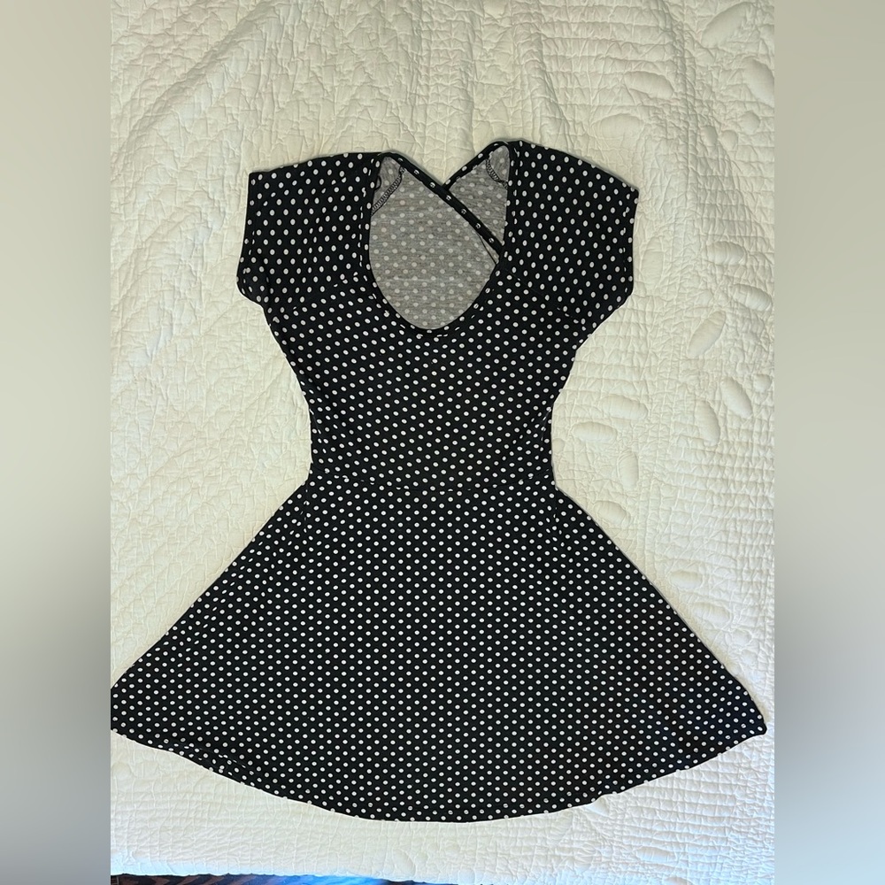 En Crème Polka Dot Dress M